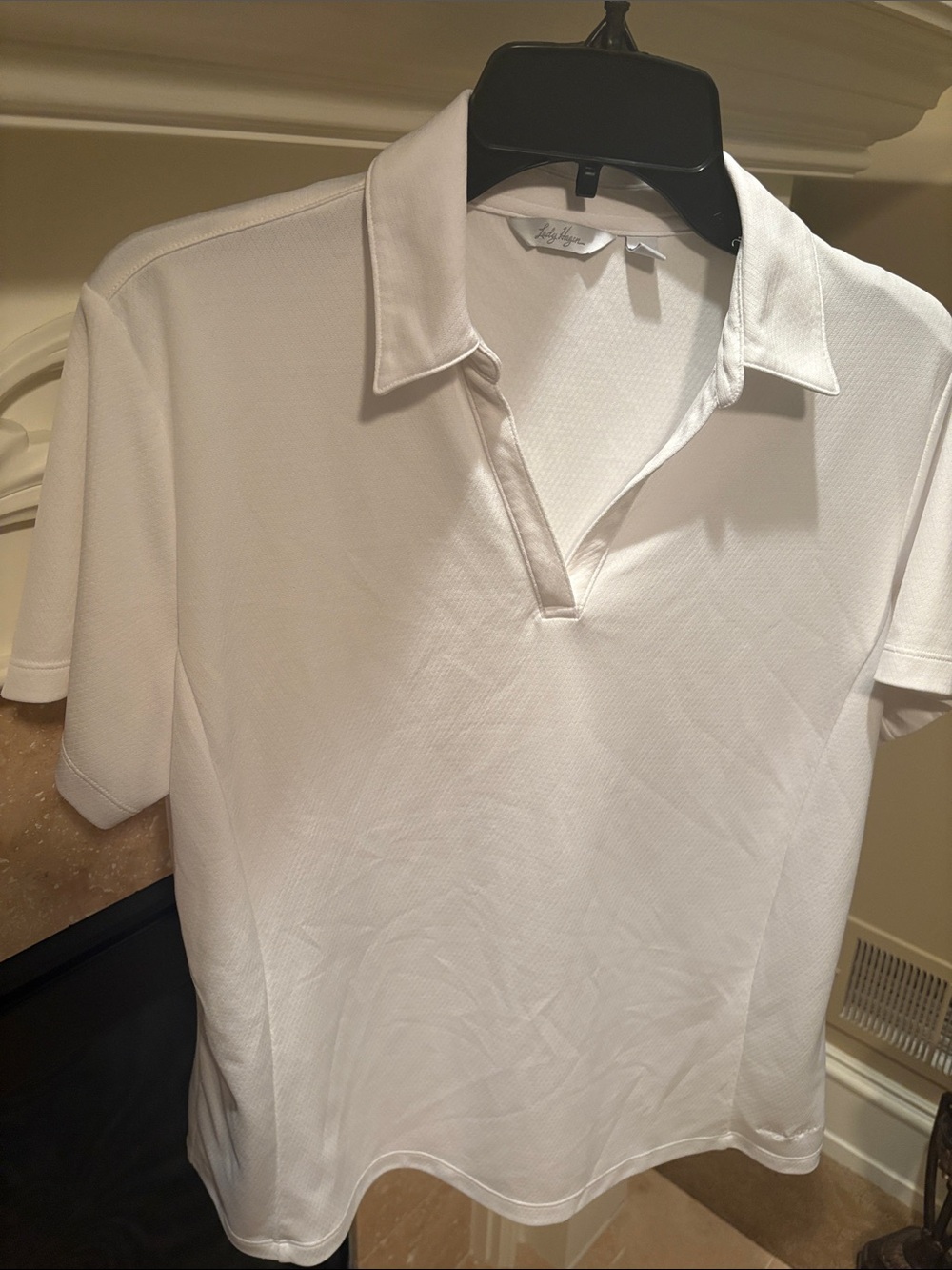 White Polo-Style Short Sleeve Shirt